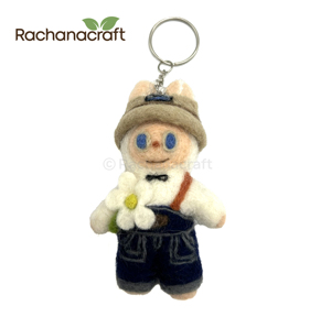 Handmade Needle Felted <b>Wool</b> Rabbit Keychain with 100% <b>wool</b> Filling Customizable Height-Eco-Friendly Unisex Gift Promotional Item - Product Image 3