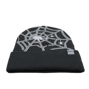 Bonnet d'hiver pliant en acrylique OEM Bonnet araignée personnalisé en jacquard intégral avec logo en relief Streetwear pour l'extérieur avec étiquette tissée - Product Image 5