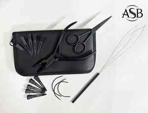 Pince à extensions capillaires professionnelle en acier inoxydable, finition noire mate, écologique, logo personnalisé OEM, fournisseur de qualité salon - Product Image 6