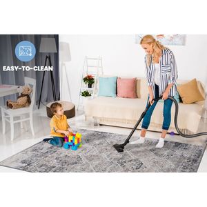 LOOM LUXE Collection elegante 8x10 crema/antracite Set di tappeti tradizionali senza spargimento per casa ufficio camera da letto soggiorno - Product Image 5