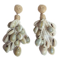 Boucles d'oreilles pendantes à pampilles en alliage faites à la main, plaquées or rose, avec perles et coquillages, tendance, pour femmes, couleur et forme personnalisables, sac OPP