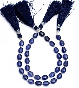 Perles ovales lisses Iolite AAA+ 7x9mm, Iolite naturelle d'Afrique, pierres semi-précieuses, perles calibrées pour la fabrication de bijoux - Product Image 2