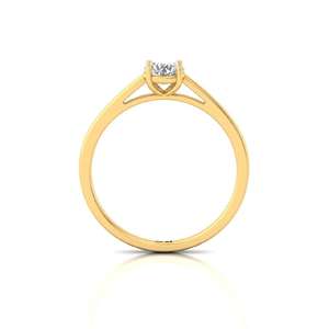 Anillo de Compromiso Solitario con Diamante Cultivado en Laboratorio de Corte Redondo Clásico en Oro de 10K Chapado en Oro de Lujo con Diamantes Incrustados para Mujer - Product Image 2