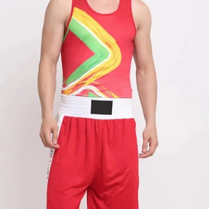 Ensemble uniforme de boxe : short en satin + gilet, logo du club brodé sur mesure, MOQ 50 pièces, fournisseur - Product Image 2