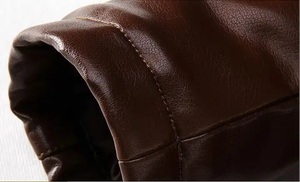 Chaqueta de Cuero PU para Hombre, Marca de Moda, Nueva Chaqueta de Cuero Cómoda para Hombre, Chaqueta de Cuero con Forro de Piel Interior Informal para Hombre - Product Image 3