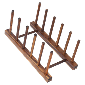 Support à assiettes en bois, porte-ustensiles, organisateur de cuisine, étagère de rangement, porte-plats en bois, meilleur prix - Product Image 1