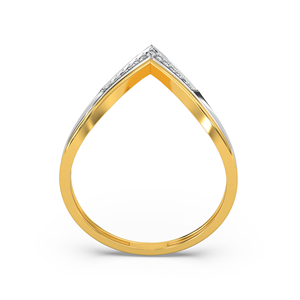 Bague de fiançailles en moissanite V-Curve avec sertissage pavé rond brillant, plaqué or, argent 925, design classique pour femme - Product Image 3
