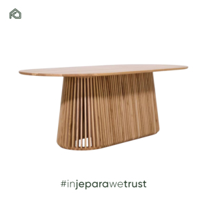Modern Luxury Solid Wood <b>Round</b> <b>Dining</b> <b>Table</b> <b>Set</b> 6 Seater Indonesia Jepara Teak Furniture Comedor Redondo de 6 Sillas - Elok - Product Image 2