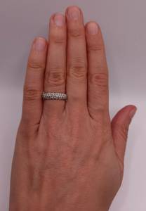 18K Gold Plated 0.75 CT 3 Row Lab Grown Diamond Band <b>Ring</b> for Women | Luxury Trendy IGI Certified Wedding Anniversary <b>Ring</b> - Product Image 3