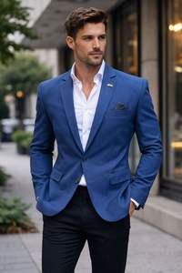 เสื้อเบลเซอร์ทรงเอไลน์ลำลองสำหรับผู้ชาย ทำจากผ้าขนสัตว์ แขนยาว แบบกลับด้านได้ กันน้ำ มีโลโก้ด้านหน้า ระบายอากาศได้ดี เป็นมิตรต่อสิ่งแวดล้อม - Product Image 5