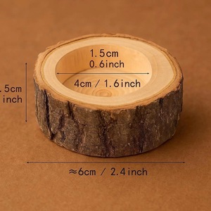 Wood <b>Tea</b> <b>Light</b> Holder Set Round Handmade Candle Holder for Home Decoration - Product Image 3