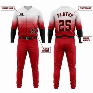Conjunto de Uniforme de Béisbol Rojo y Blanco KhumBro Sports, Jersey y Pantalones Sublimados con Nombre y Número Personalizados, Venta al Por Mayor - Product Image 2