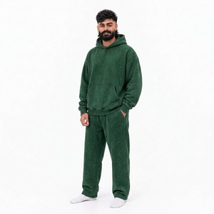 Ensemble de survêtement en coton délavé à l'acide, modèle vierge assorti, style streetwear, vente en gros, fabricant, usine, prêt à l'emploi, en stock - Product Image 5