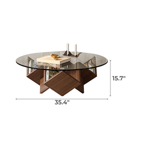 Modern Coffee Table Wood Top Easy To Clean <b>Small</b> Round Sofa Table For Living Room Apartment - Product Image 4
