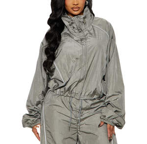 Low Price Lightweight Windbreaker Zipper Jacket Pant Set Ladies <b>Tracksuit</b> Women Wholesale Custom Waterproof Nylon <b>Tracksuit</b> - Product Image 6