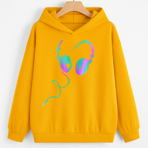 เสื้อกันลมสำหรับผู้หญิง สีแดงล้วน มีซับใน มีฮู้ด แขนยาวทรงหลวม ผ้าถักโพลีเอสเตอร์/คอตตอน สำหรับใส่ทำงานในฤดูหนาว มีกระเป๋า - Product Image 4