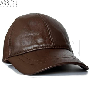 High-Quality Custom Logo Premium Durable Water-Resistant Stylish Casual Wear Genuine Leather Baseball Cap For Men and Women - Product Image 2