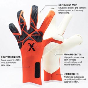Gants de gardien de but professionnels en caoutchouc injecté respirant avec paume en caoutchouc injecté pour une adhérence forte et sangle de poignet réglable - Product Image 6