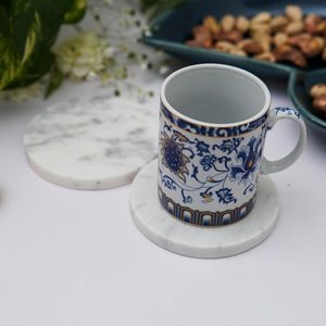 White <b>Marble</b> Coaster <b>Set</b> of 2 for Tea <b>Coffee</b> Handmade <b>Marble</b> Coaster for Drinks Coaster for Dining <b>Table</b> Home and Office - Product Image 3