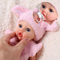Poupée Reborn Fille Babeside Dolly 12 Pouces en Silicone Intégral, Combinaison Rose en Peluche, Fournisseur de Poupées Réalistes