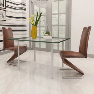 2 pz sedie da pranzo in ecopelle marrone - Product Image 1