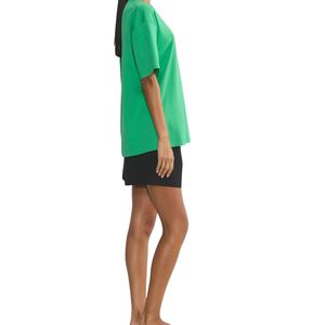 T-shirt en coton pour femme, coupe ample décontractée, manches courtes, col rond, streetwear, fabricant OEM ODM, vente en gros personnalisée - Product Image 3