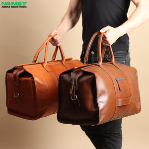 Bolsa de Viaje de Cuero Genuino al por Mayor, Bolsa de Lona Personalizada para Hombre, Bolsa Impermeable - Product Image 1