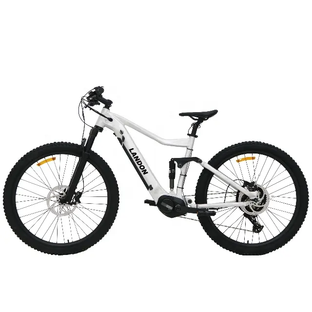 Landon E Fietsen Gemaakt In Taiwan , China Trek E Fiets Elektrische Mountainbike Volledige Vering 6061 36V 250W Oem Odm Bafang Shimano