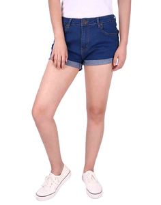 Shorts de Mezclilla para Mujer, Cintura Media, 100% Algodón Transpirable, Estilo Casual de Verano, Color Sólido, Venta al Por Mayor - Product Image 1