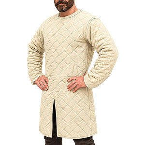 Natural Quilted Gambeson Medieval Padded Jacket Thick Cotton <b>Renaissance</b> Viking Costumes Reenactment Protective Doublet <b>Clothing</b> - Product Image 1