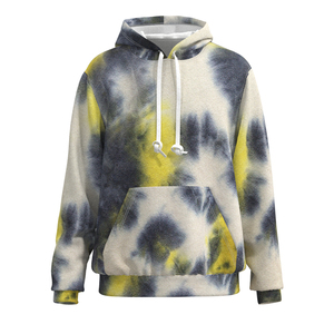 เสื้อฮู้ดผู้ชายแบบ Tie-Dye แขนยาว สวมใส่สบาย มีเชือกปรับได้ที่ฮู้ด กระเป๋าจิงโจ้ และขอบยางยืด - Product Image 1