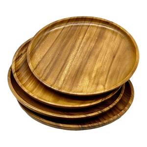 Natural <b>Wooden</b> <b>Round</b> Plate Handmade Serving Plate for Dining Table Kitchen Restaurant Hotel Cafe Food Presentation and Home - Product Image 5
