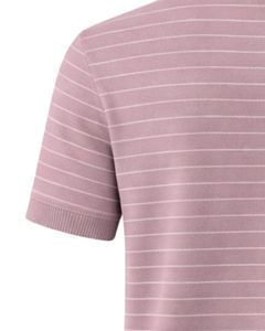 Polo a Rayas Rosa Polvoriento para Hombre, Manga Corta, Tejido de Punto, Dobladillo Acanalado, Corte Ajustado, Informal, Mezcla de Algodón, Fabricante Personalizado, Diseño OEM - Product Image 6