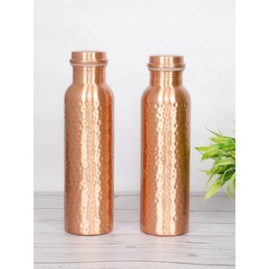 Botella de agua de cobre de grado alimenticio con tapa a prueba de fugas para beber agua de forma segura en la oficina, la escuela y actividades de fitness. - Product Image 1