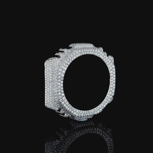 Cadran de montre octogonal personnalisé Hip Hop Iced Out en acier inoxydable avec cadre de protection en cristal pour montres de luxe pour hommes - Product Image 4