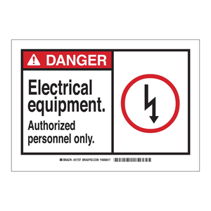 Panneau d'avertissement de danger Brady en plastique pour intérieur/extérieur, panneau de contrôle d'accès pour la sécurité électrique - Product Image 3