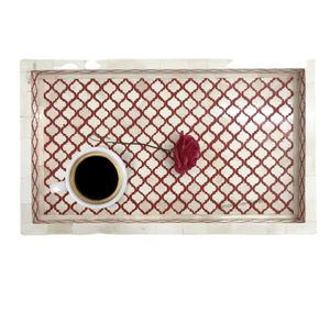 Plateau de service en incrustation d'os fait à la main dernière conception plateau en incrustation d'os de la meilleure couleur de l'Inde et taille personnalisée - Product Image 1