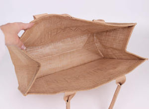 Sac de courses écologique en toile de jute, fabriqué à partir de fibres de jute naturelles, réutilisable pour les courses au marché - Product Image 3