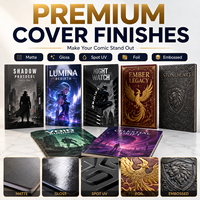 Impression de bandes dessinées personnalisées, finitions de couverture premium, mat, brillant, vernis UV sélectif, gaufrage, OEM, ODM