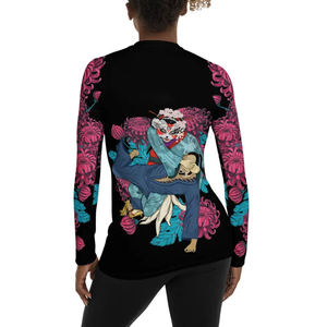 Blusa de Manga Larga con Estampado Floral para Mujer, Cuello Redondo, Diseño de Zorro Sublimado, Top Informal de Corte Regular, Material de Poliéster - Product Image 3
