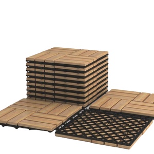 Dalles de terrasse en bois d'acacia pour intérieur et extérieur, planches de bois à emboîtement - Product Image 1
