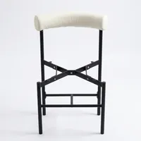Tabouret de bar moderne, durable et léger en cuir, avec structure en métal noir, chaise de comptoir rembourrée pour cuisine, café, restaurant, bar à domicile