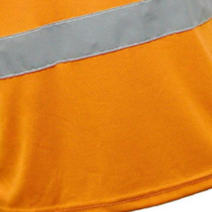 High Visibility Men's <b>Polo</b> Shirt <b>Orange</b> Reflective Safety Workwear Short Sleeve Quick Dry Knitted Fabric Casual Style - Product Image 5