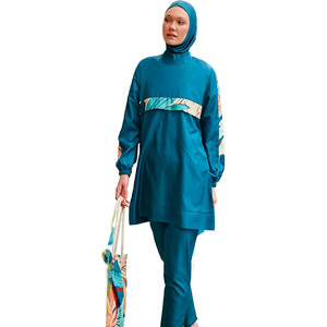 Custom <b>Modest</b> Sport Wear Zipper for Women Pocket Design Muslim Gym <b>Set</b> Breathable Lightweight Polyester/Cotton Fast-dry All - Product Image 2