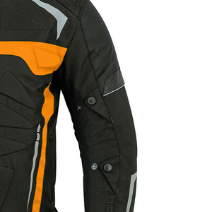 Chaqueta de Motocicleta de Manga Larga Negra y Naranja para Hombre, Resistente al Viento, para Todas las Estaciones, Ropa de Carreras - Product Image 3