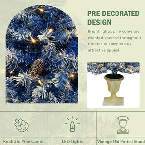 Juego de 4 Árboles de Navidad Artificiales Preiluminados con Luces LED, Incluye Guirnalda y Corona (Juego de 2) para Decoración de Entrada - Product Image 5