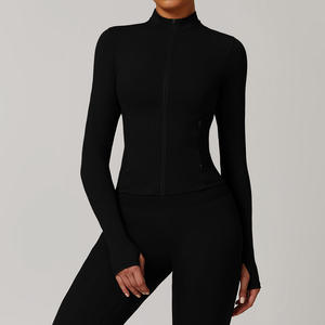 Conjunto de Yoga con Cremallera Completa para Mujer, Ajuste Delgado, Leggings de Cintura Alta, Chaqueta de Gimnasio de Manga Larga con Bolsillos, Ropa Deportiva - Product Image 6