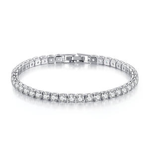 CVD Pave-set Diamond Tennis <b>Bracelet</b> Perfect For Crystal Round Cut Channel Setting Stacking Stylish Lab Diamond Tennis <b>Bracelet</b> - Product Image 2