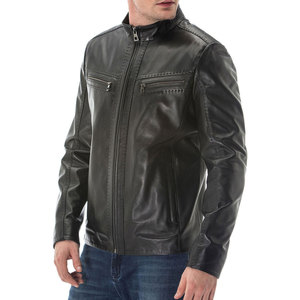 Wholesale Casual Style Top Quality Mens Stylish <b>Leather</b> <b>Jacket</b> Best Selling <b>Long</b> Sleeve Zipper Style <b>Leather</b> <b>jacket</b> for men - Product Image 4