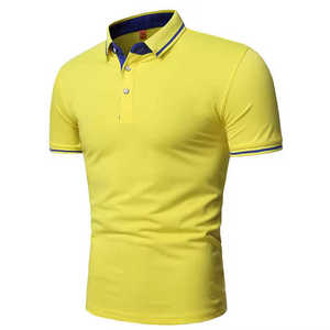 Camiseta de Hombre Amarilla de Color Sólido, Manga Corta, Tejida, Transpirable, con Logotipo Frontal, Corte Regular, Estilo Casual - Product Image 6